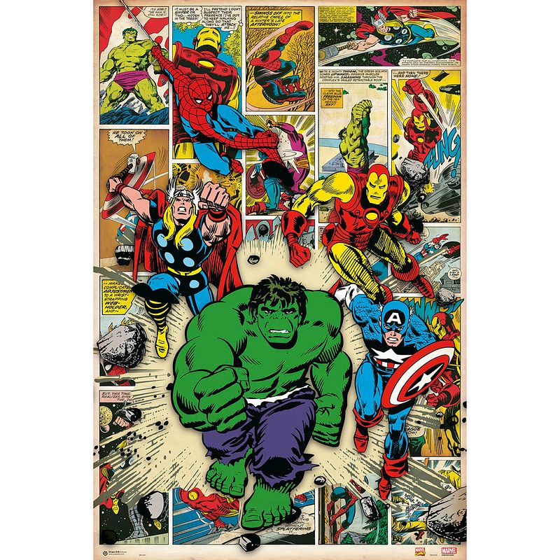 Foto van Grupo erik marvel comics here come the heroes poster 61x91,5cm