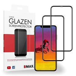 Foto van 2-pack bmax apple iphone xs max screenprotector - glass - full cover 5d - black