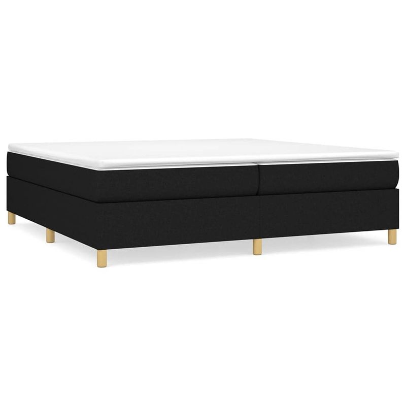 Foto van The living store boxspringframe - zwart stoffen bedframe - 203 x 200 x 35 cm - geschikt voor 200 x 200 cm matras