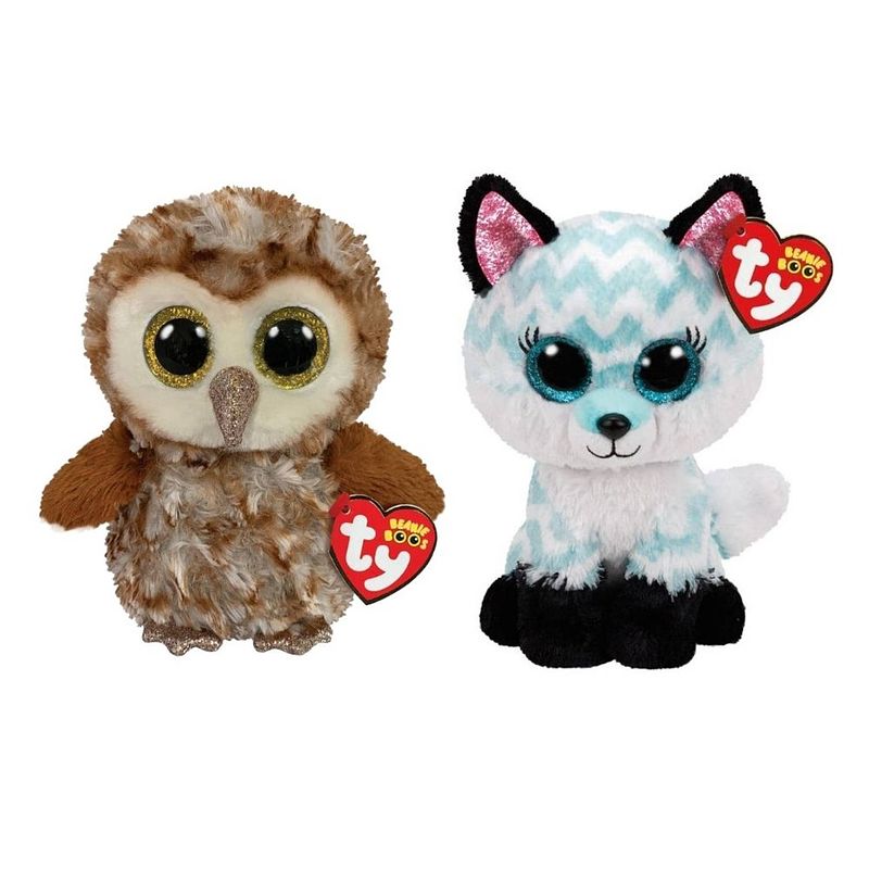 Foto van Ty - knuffel - beanie boo'ss - percy owl & atlas fox