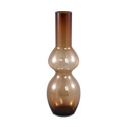 Foto van Ptmd joly brown glass vase long bulb shape l