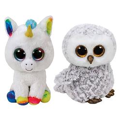 Foto van Ty - knuffel - beanie buddy - pixy unicorn & owlette owl