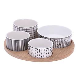 Foto van Excellent houseware set van 4x luxe hapjes/sausjes/tapas schaaltjes - snack en tapasschalen