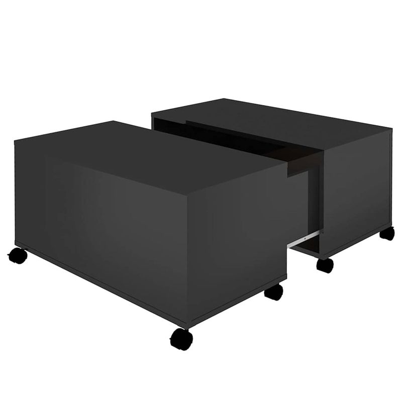 Foto van Vidaxl salontafel 75x75x38 cm spaanplaat hoogglans zwart