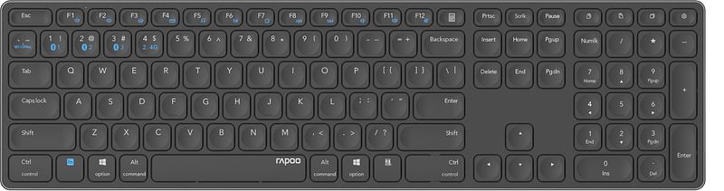 Foto van Rapoo e9800m blade full size, qwerty us toetsenbord grijs