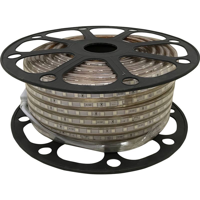 Foto van Led strip - aigi strabo - 50 meter - ip65 waterdicht - rood - 5050 smd 230v