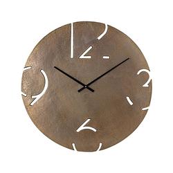 Foto van Ptmd zafrina brass alu round clock cutout numbers l