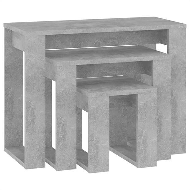 Foto van Vidaxl 3-delige tafeltjesset bewerkt hout betongrijs