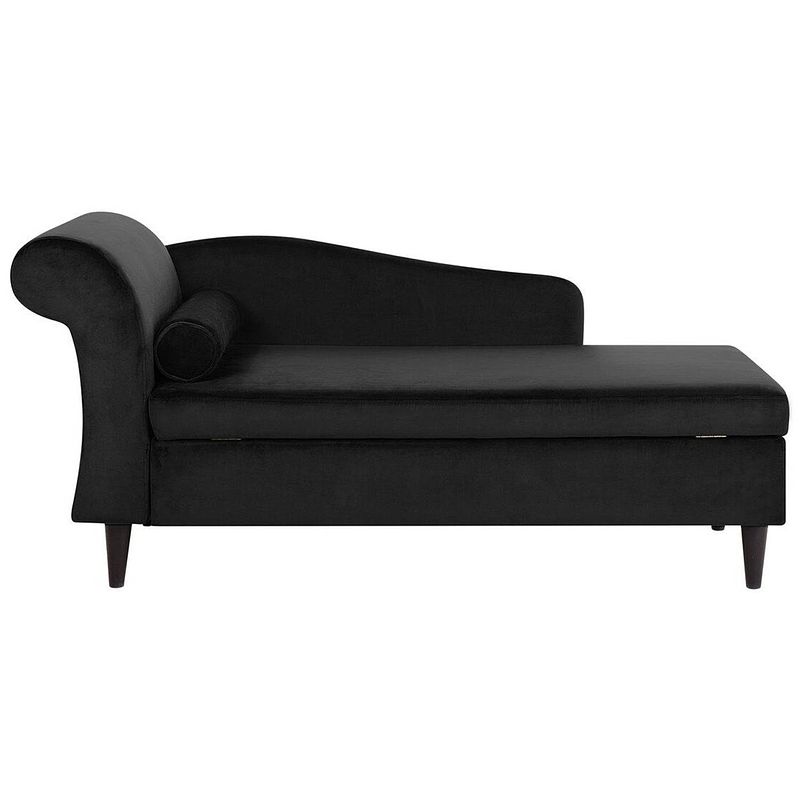 Foto van Beliani luiro - chaise longue-zwart-fluweel