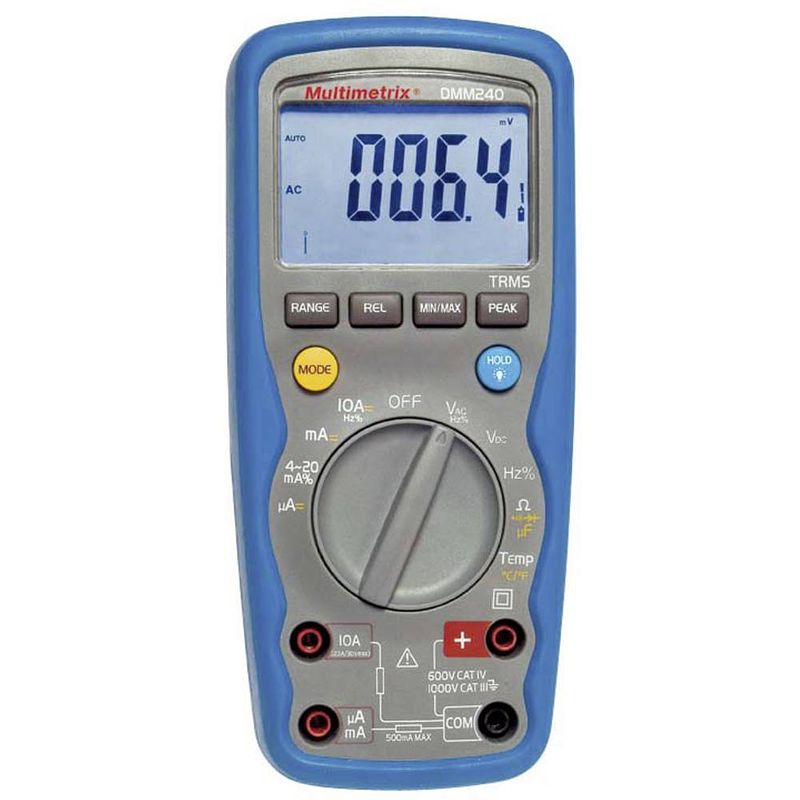 Foto van Multimetrix dmm 240 multimeter digitaal waterbestendig (ip67) cat iii 1000 v, cat iv 600 v weergave (counts): 40000