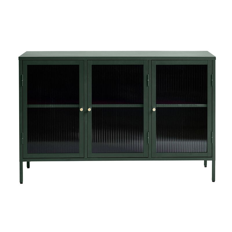 Foto van Bronco dressoir 3 glazen deuren groen.