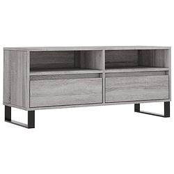 Foto van The living store tv-meubel - grijs sonoma eiken - 100 x 34.5 x 44.5 cm - veel opbergruimte