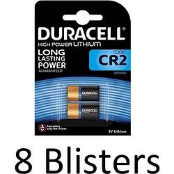 Foto van 16 stuks (8 blisters a 2 st) duracell cr2 high power lithuim batterij