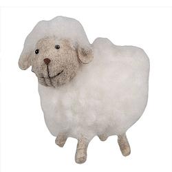 Foto van Clayre & eef decoratie beeld schaap 14 cm wit synthetisch wit