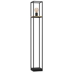 Foto van Eglo libertad vloerlamp - e27 - 128,5 cm - zwart/bruin