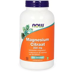 Foto van Now magnesium citraat 200mg tabletten