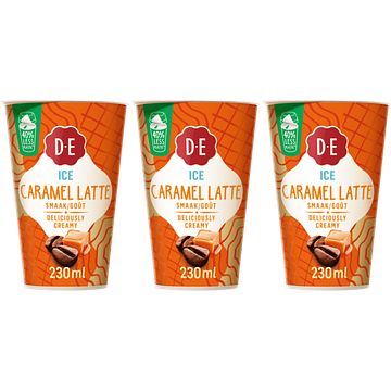 Foto van Douwe egberts ice caramel latte ijskoffie 3 x 230ml bij jumbo