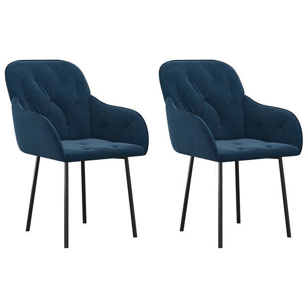 Foto van Vidaxl eetkamerstoelen 2 st fluweel blauw