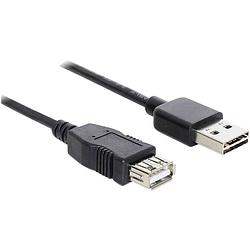 Foto van Delock usb-kabel usb 2.0 usb-a stekker, usb-a bus 3.00 m zwart stekker past op beide manieren, vergulde steekcontacten, ul gecertificeerd 83372