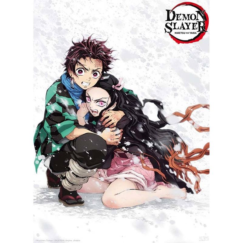 Foto van Abystyle demon slayer tanjiro & nezuko snow poster 38x52cm