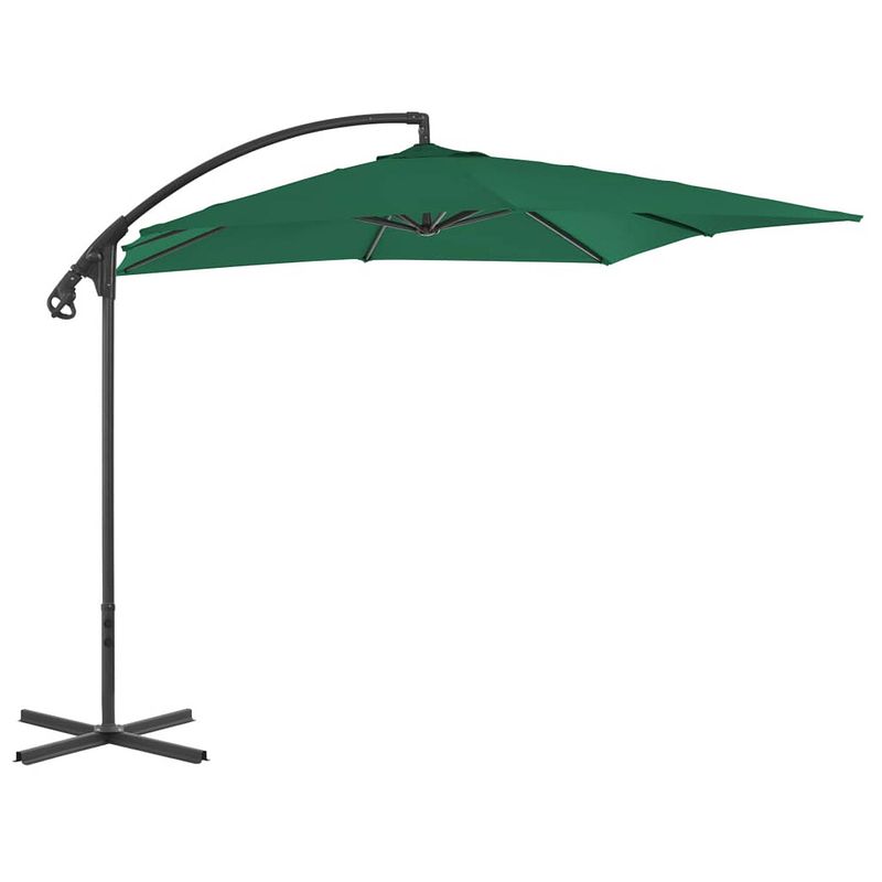 Foto van Vidaxl zweefparasol met stalen paal 250x250 cm groen