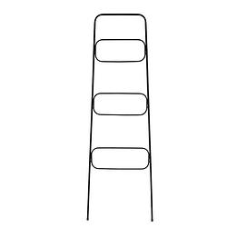 Foto van Clayre & eef handdoekhouder 50x150 cm zwart ijzer decoratie ladder zwart decoratie ladder