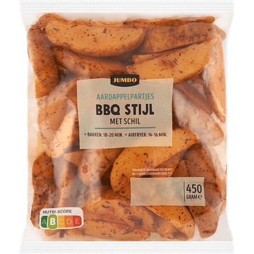 Foto van Jumbo texas bbq aardappelpartjes met schil 450g