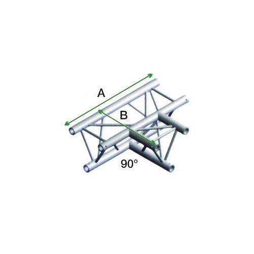 Foto van Showtec ft30-017 t cross horizontal 3w drieweg t-stuk 90 graden