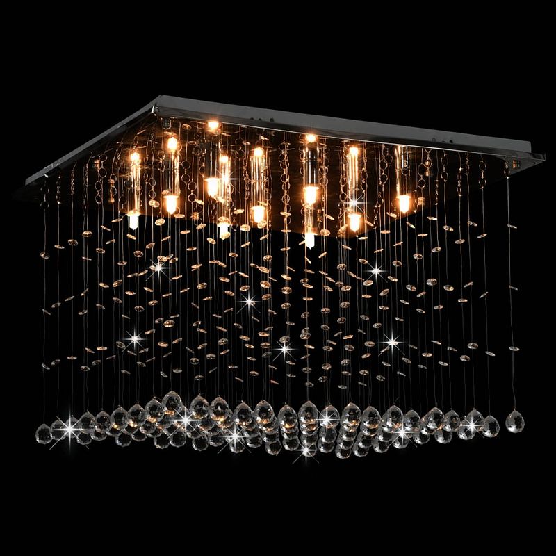 Foto van The living store plafondlamp - kristallen - glinsterende kralen - extravagant ontwerp - chique - blikvanger - prachtig