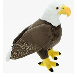 Foto van Pluche bruin/witte amerikaanse zeearend knuffel 35 cm speelgoed - vogel knuffels