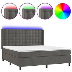 Foto van The living store boxspring fluwelen bed - 180x200 cm - led