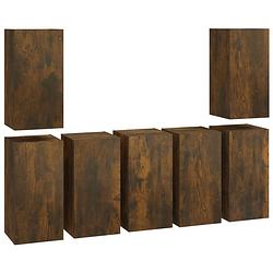 Foto van The living store tv-meubels 7 st 30-5x30x60 cm bewerkt hout gerookt eikenkleurig - kast