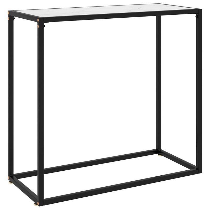 Foto van Vidaxl wandtafel 80x35x75 cm gehard glas wit