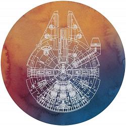 Foto van Komar star wars millennium falcon vlies zelfklevend fotobehang 125x125cm rond