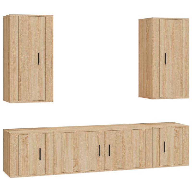 Foto van The living store televisiekastenset - sonoma eiken - 1x 100x34.5x40cm - 2x 40x34.5x40cm - 2x 40x34.5x80cm