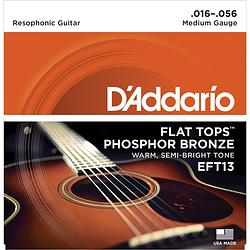 Foto van D'saddario eft13 flat tops snarenset voor resonator gitaar