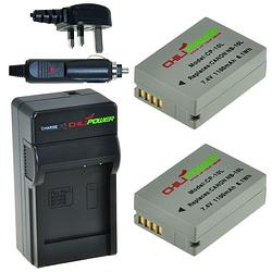 Foto van 2 x nb-10l accu's voor canon - charger kit + car-charger - uk version
