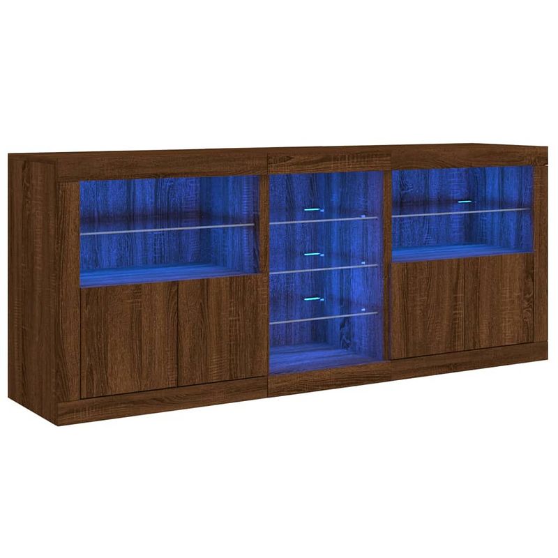 Foto van Vidaxl dressoir met led-verlichting 162x37x67 cm bruineikenkleurig