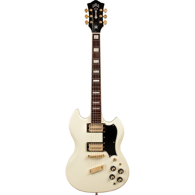 Foto van Guild kim thayil s-100 polara vintage white elektrische gitaar