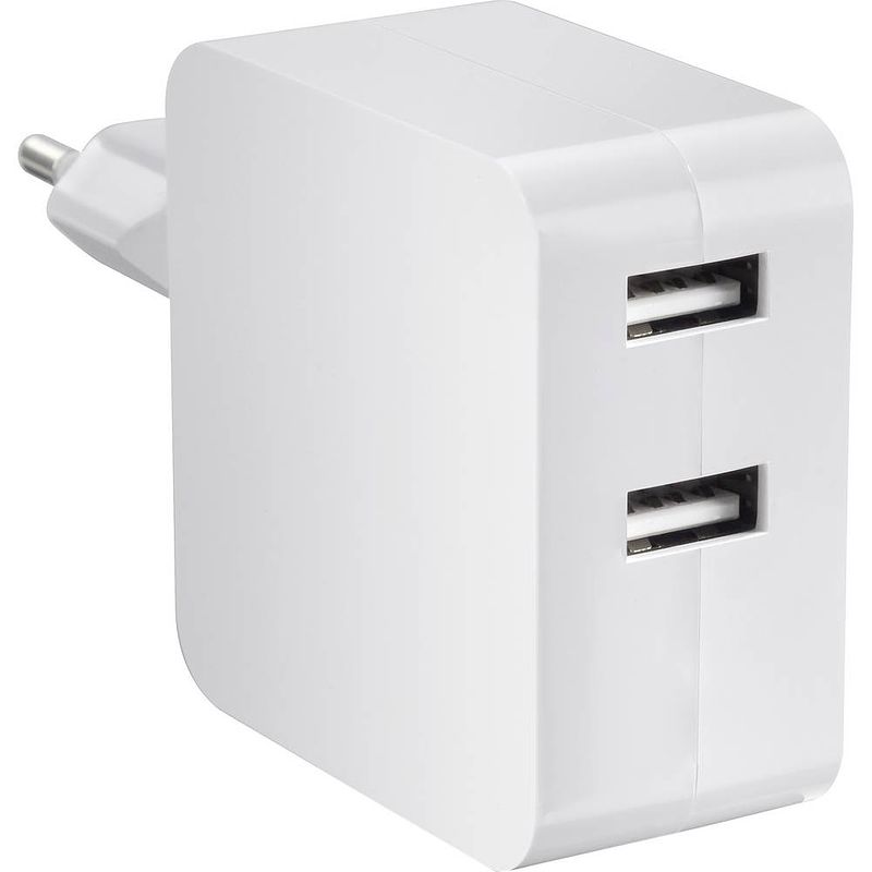 Foto van Voltcraft sps-2400/2+wh-n vc-11331785 usb-oplader thuis uitgangsstroom (max.) 4800 ma 2 x usb