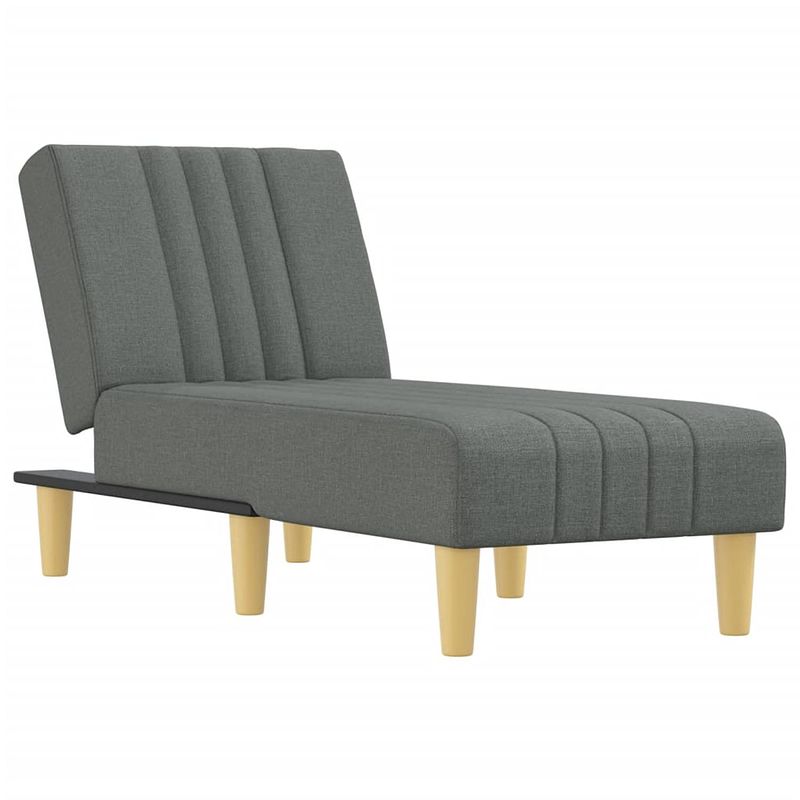 Foto van The living store verstelbare chaise longue - donkergrijs - stof - 55 x 140 x 70 cm - multiplex frame