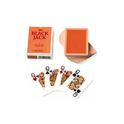 Foto van Dal negro speelkaarten black jack 6,3 x 8,8 cm karton oranje