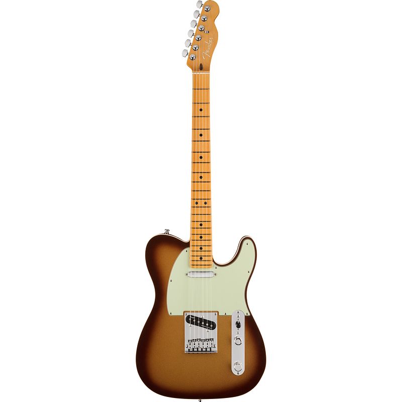 Foto van Fender american ultra telecaster mocha burst mn met koffer