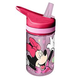Foto van Disney minnie mouse drinkfles/drinkbeker/bidon met drinktuitje - roze - kunststof - 400 ml - schoolbekers