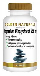 Foto van Golden naturals magnesium bisglynaat 250mg capsules