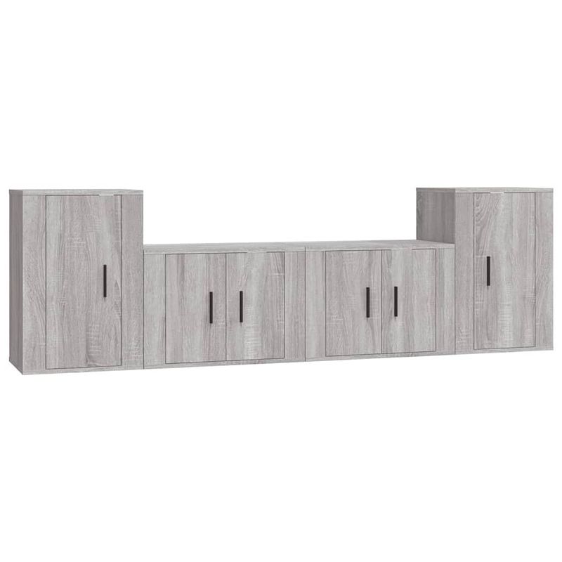 Foto van The living store televisiekastenset - tv-meubel - 57x34.5x40 cm - wandgemonteerd - grijs sonoma eiken