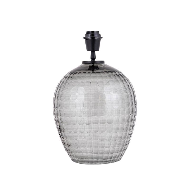 Foto van Ptmd mexim grey smoked glass lampbase round