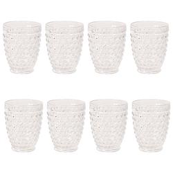 Foto van Haes deco - waterglas, drinkglas set van 8 glazen - inhoud glas 225 ml / ø 8x10 cm