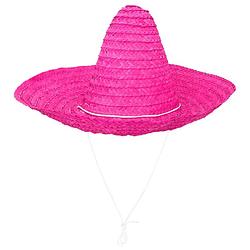 Foto van Boland party carnaval verkleed sombrero hoed fiesta - roze - volwassenen - polyester - verkleedhoofddeksels
