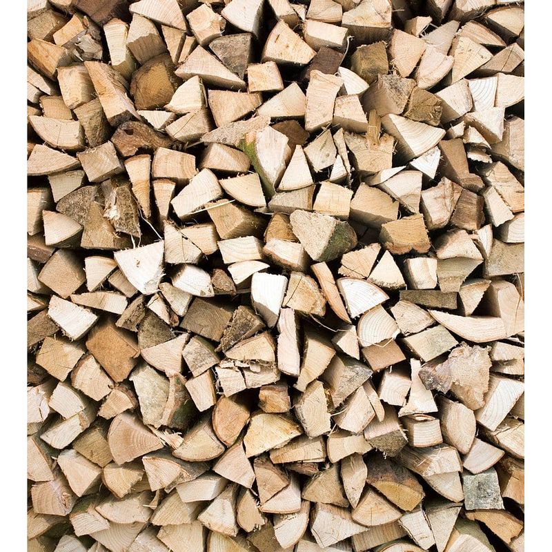 Foto van Dimex timber logs vlies fotobehang 225x250cm 3-banen